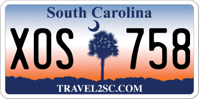 SC license plate XOS758