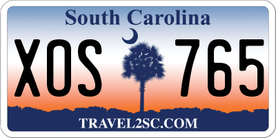 SC license plate XOS765