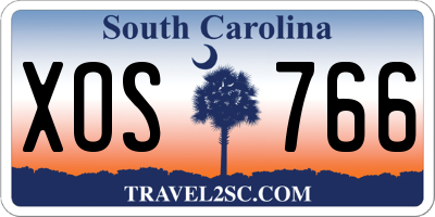 SC license plate XOS766
