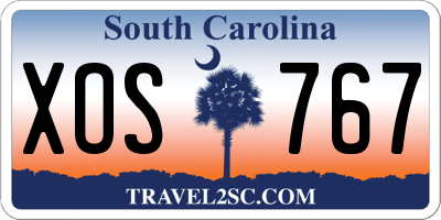 SC license plate XOS767