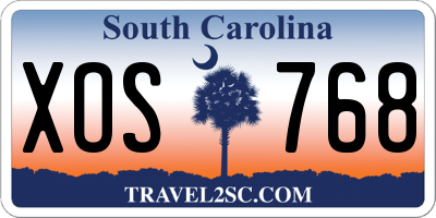 SC license plate XOS768