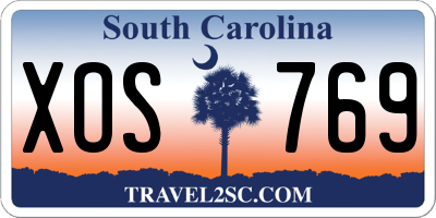 SC license plate XOS769