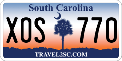SC license plate XOS770