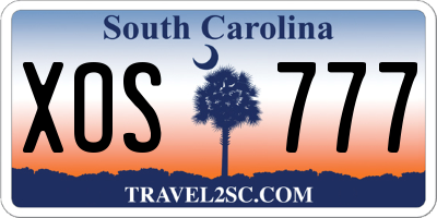 SC license plate XOS777