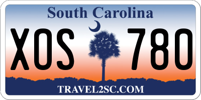 SC license plate XOS780