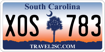 SC license plate XOS783