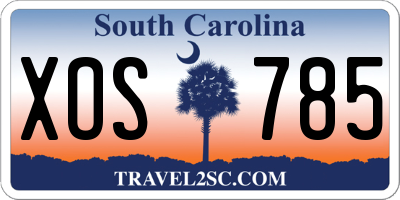 SC license plate XOS785