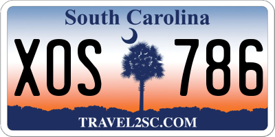 SC license plate XOS786