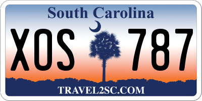 SC license plate XOS787