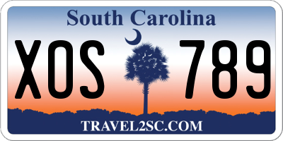 SC license plate XOS789