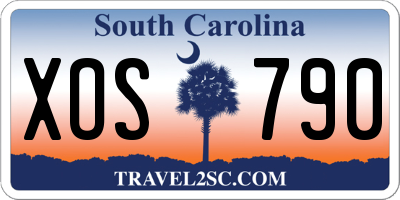 SC license plate XOS790
