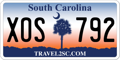 SC license plate XOS792