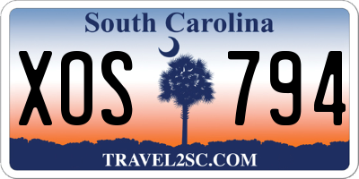 SC license plate XOS794