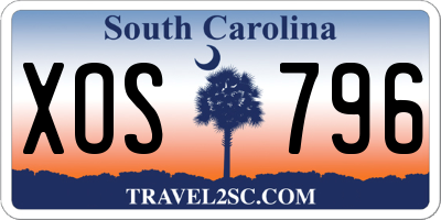 SC license plate XOS796