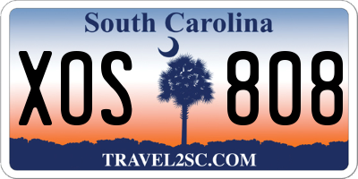 SC license plate XOS808