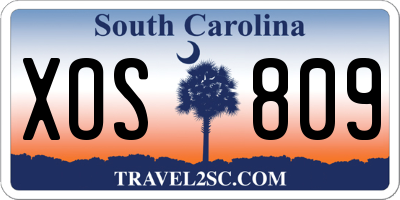 SC license plate XOS809