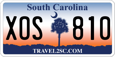 SC license plate XOS810