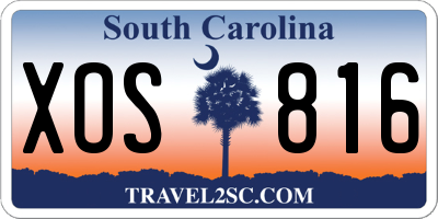 SC license plate XOS816