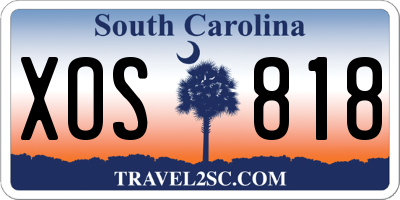 SC license plate XOS818