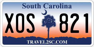 SC license plate XOS821
