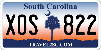 SC license plate XOS822