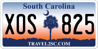 SC license plate XOS825