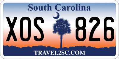 SC license plate XOS826