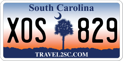 SC license plate XOS829