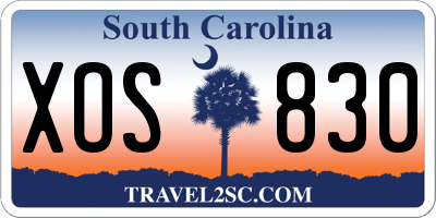 SC license plate XOS830