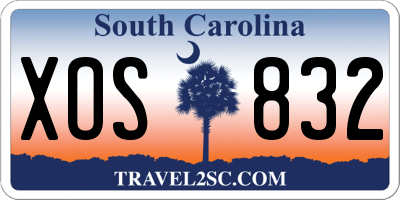 SC license plate XOS832