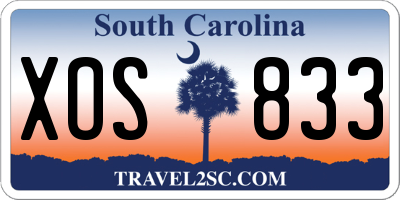 SC license plate XOS833