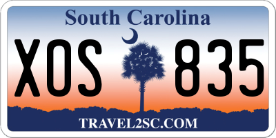 SC license plate XOS835