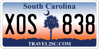 SC license plate XOS838