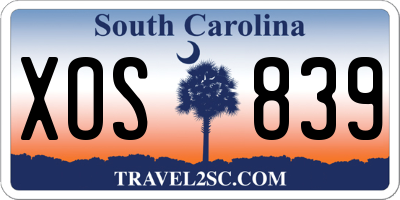 SC license plate XOS839