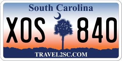 SC license plate XOS840