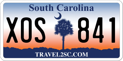 SC license plate XOS841