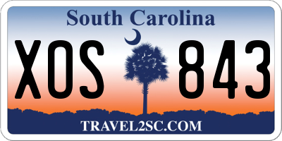 SC license plate XOS843