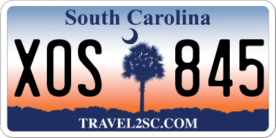 SC license plate XOS845