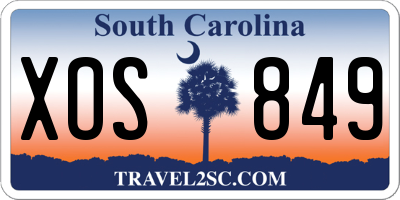 SC license plate XOS849