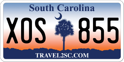 SC license plate XOS855