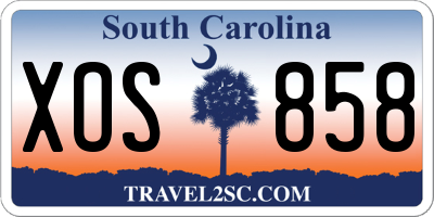 SC license plate XOS858