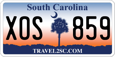 SC license plate XOS859