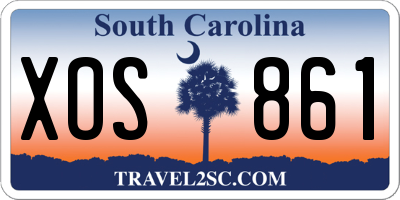 SC license plate XOS861