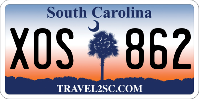 SC license plate XOS862
