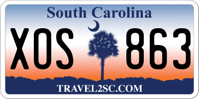 SC license plate XOS863