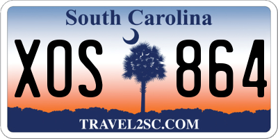 SC license plate XOS864