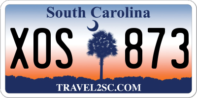 SC license plate XOS873