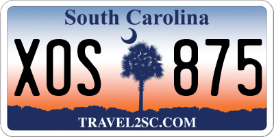 SC license plate XOS875