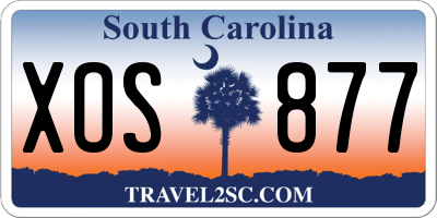 SC license plate XOS877