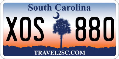 SC license plate XOS880